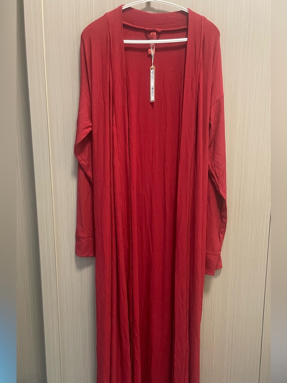 SKIMS NWT Long Open-Front Modal Sleep Robe in Red